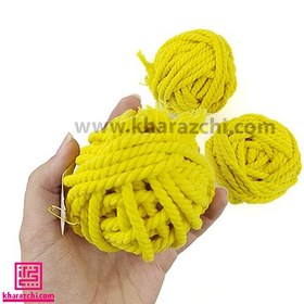 تصویر مکرومه کتان زرد 