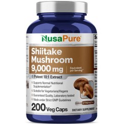 تصویر شیتاکه ماشروم 9000 میلی گرم 200 عددی برند NusaPure NusaPure