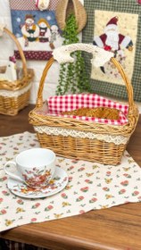 تصویر سبد حصیری دسته دار 