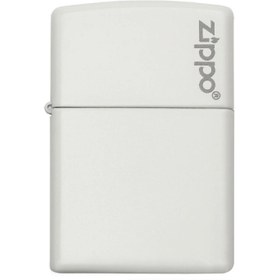 تصویر فندک زیپو سفید ساده zippo LOGO 214ZL