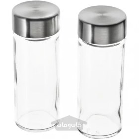 تصویر جا ادویه 2 عددی ایکیا مدل ÖRTFYLLD IKEA ÖRTFYLLD Spice jar glass/stainless