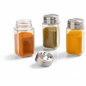 تصویر جا ادویه شیشه ای لیمون مدل 2420 ظرفیت ۲۲۰ سی سی درب استیل 