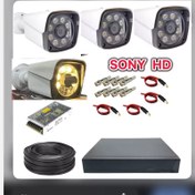 تصویر پک دوربین مداربسته ۴ تایی سونی HD دید در شب رنگی 