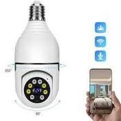 تصویر دوربین مداربسته لامپی چرخشی 360 درجه WiFi مدل V380 Pro پانوراما 