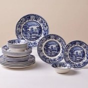 تصویر سرویس غذاخوری کاراجا مدل شهر قدیم ۲۴ پارچه چینی مناسب ۶ نفر 