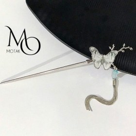 تصویر کانزاشی طرح پروانه و شکوفه 