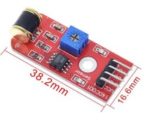 تصویر ماژول سنسور لرزش 801S (برد قرمز) 4 پین 