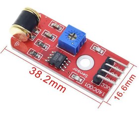 تصویر ماژول سنسور لرزش 801S (برد قرمز) 4 پین 