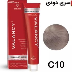 تصویر رنگ مو ضد زردی دودی 10 ولنسی c10 رنگمو پلاتینه دودی نقره ای رفله زرد موی دکلره ضد موخوره رنگ گیاهی رنک مو هایلایت 