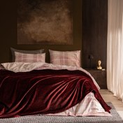 تصویر سرویس روتختی مادام کوکو مدلFayanna Çift Kişilik Battaniye Seti - Bordo/Bejدو نفره 5 تکه 