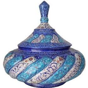 تصویر شکلات خوری طرح بشقاب پرنده میناکاری 