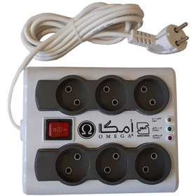 تصویر محافظ برق امگا 6 خانه مدل P6000 طول 5 متر P6000 model omega 6 home electric protector, length 5 meters