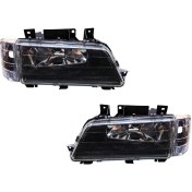 تصویر چراغ جلو پژو ۴۰۵ شفاف داخل مشکی با راهنما (جفتی) 