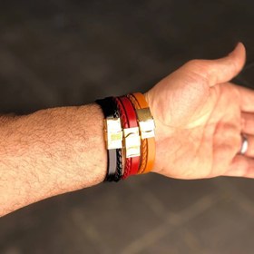 تصویر دستبند چرمی کد ۱ Bracelet code 1