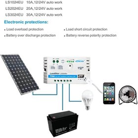 تصویر شارژکنترلر 20 آمپر 12/24 ولت PWM برند EPEVER مدل LS2024EU 