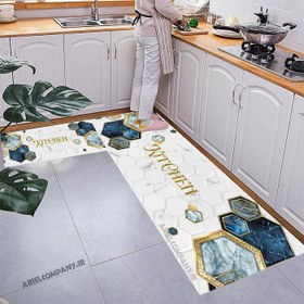 تصویر فرشینه آشپزخانه طرح سه بعدی با نوشته 