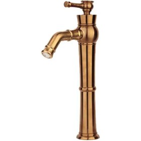 تصویر شیر روشویی پایه بلند الیزه راسان - رزگلد مات Rassan Elizeh Tall Basin Mixer
