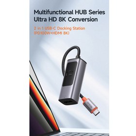 تصویر هاب 2 پورت USB-C مک دودو مدل HU-1130 هاب لپ تاپ USB-C 2 مک دودو خاکستری تیره