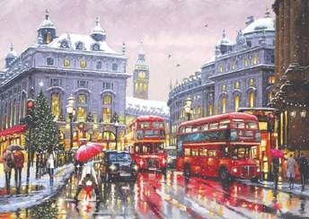 تصویر پازل ۱۰۰۰ تکه شهر برفی، اتوبوس 