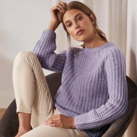 تصویر پلیور پشمی بنفش زنانه چیبو 