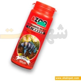 تصویر غذای گرانولی ماهی آکواریوم آزو Ornamental Fish Pellet Azoo Ornamental Fish Pellet