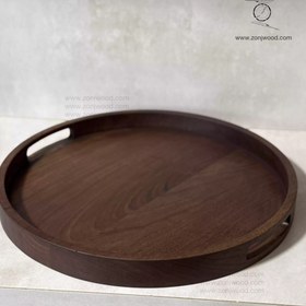 تصویر سینی گرد چوبی - قطر30 