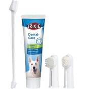 تصویر ست مسواک و خمیر دندان سگ تریکسی Trixie Dental Care Set for Dogs 100ml