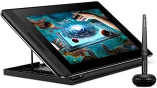 تصویر تبلت طراحی Huion Kamvas Pro 12 با صفحه نمایش 11.6 اینچ | 8192 سطح فشار قلم | بدون باتری | صفحه لمینت کامل | پشتیبانی از کج کردن قلم | پایه قابل تنظیم | سازگار با ویندوز، مک و لینوکس 