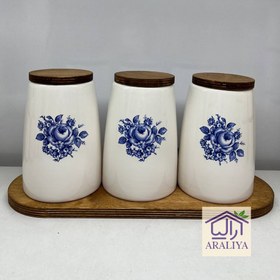 تصویر بانکه سه تایی داوین بزرگ گلدار 