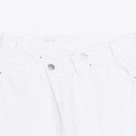 تصویر بگ دکمه کج سفید ZARA 