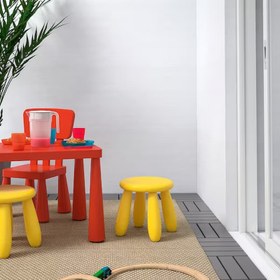 تصویر چهارپایه کودک رنگ نارنجی آیکیا مدل MAMMUT 
