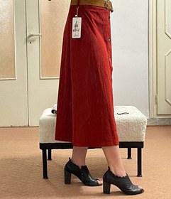 تصویر دامن مخمل کبریتی ترک جلودگمه دار کد800 - 4 ا skirt skirt