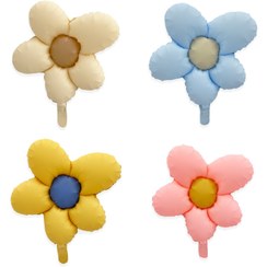 تصویر بادکنک فویلی طرح بابونه رنگی مجموعه 4 عددی 