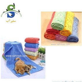 تصویر حوله حمام سگ و گربه بانی 