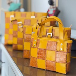 تصویر کیف چرم طبیعی مدل تیکه دوزی kife charm tabiee model tike doozi