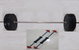 تصویر دمبل متغیر 40 کیلویی رستم solid steel با میله هالتر 1/5 متری با آموزش ویژه 