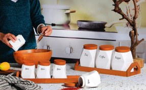 تصویر ست پاسماوری ادویه چوب سرامیک 