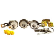 تصویر قفل درب یدک لوکس مناسب پراید مجموعه ۳ عددی 