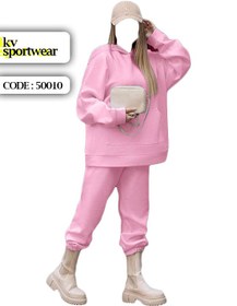 تصویر ست هودی شلوار کلاهدار زنانه کد 003 Womens hooded pants set code 003