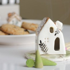 تصویر جاعودی سرامیکی طرح کلبه - جاعودی کلبه - جاعودی دستساز 