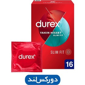 تصویر کاندوم دورکس نازک اسلیم فیت بسته 16 عددی DUREX YAKIN HISSET Slim Fit 