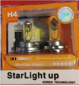 تصویر لامپ خودرو H4 استارلایت زرد لیمویی بسته 2 عددی 