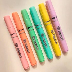 تصویر ماژیک هایلایت پاستلی هرون Heron Texto بسته 6 عددی Heron Texto Highlighter Pastel 6 Pcs