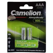 تصویر باتری دوتایی نیم قلمی شارژی Camelion Alwaysready 1.2V AAA 900mAh ا Camelion 900 mAh Ni-MH AAA Rechargeble Battery Camelion 900 mAh Ni-MH AAA Rechargeble Battery