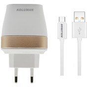 تصویر شارژر دیواری کلومن مدل KC-H300 به همراه کابل microUSB Koluman KC-H300 Wall Charger with microUSB Cable