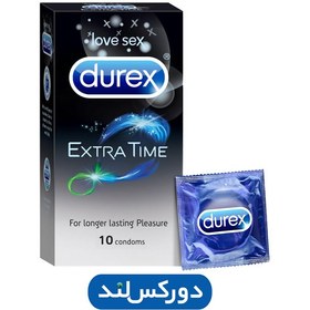 تصویر کاندوم نازک تاخیری دورکس مدل EXTRA TIME بسته 10 عددی 