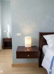 تصویر آباژور رومیزی استوانه ای سفید 