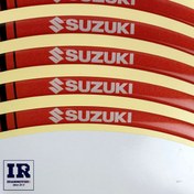 تصویر برچسب دور رینگ موتورسیکلت سوزوکی suzuki قرمز 