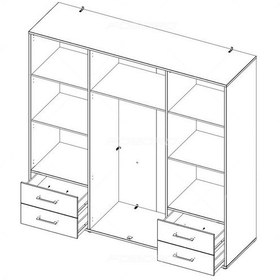 تصویر کمد لباس درب هایگلاس بزرگ فوبورو مدل KB570 