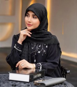 تصویر عبای زنانه جواهردوزی مدل ژاکلین جنس کرپ فلورانس سایز ۳۸ تا ۵۲ 